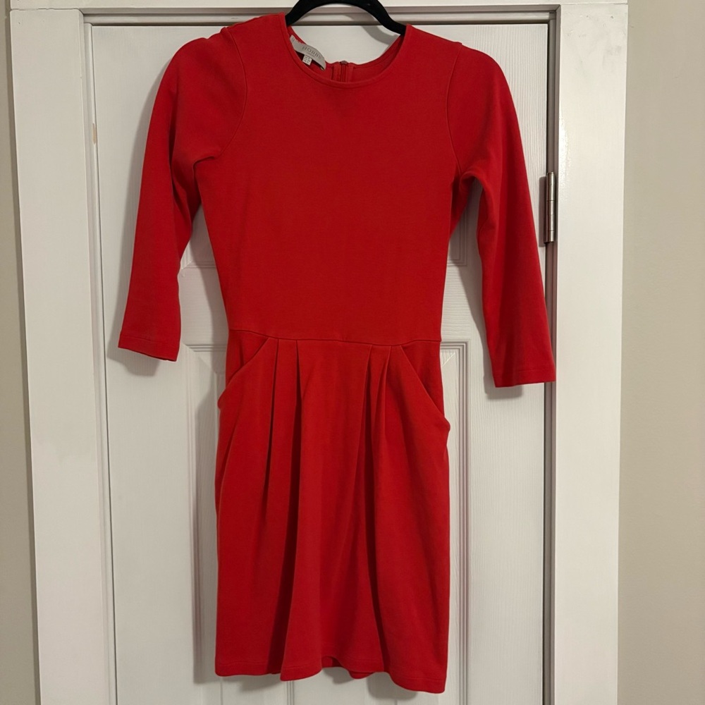Hobbs Red Shift long sleeve dress